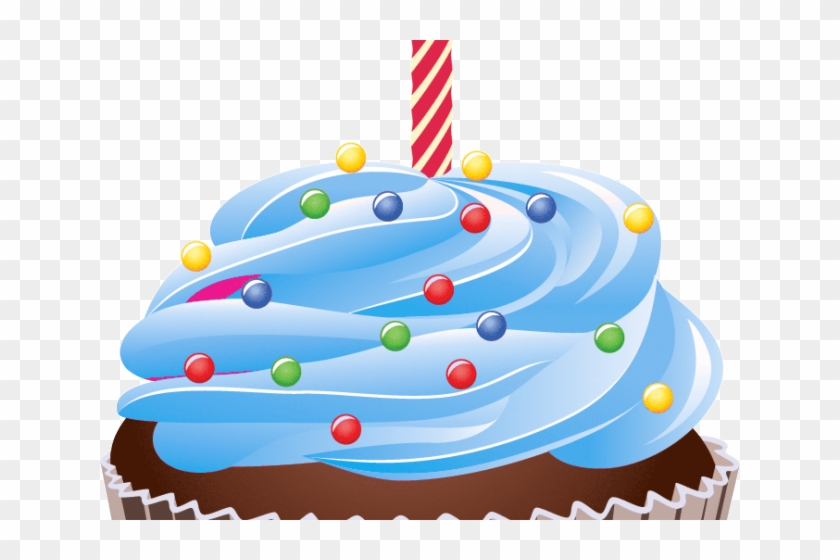 Icing Clipart Cake Drawing - Happy Birthday Cupcake Png #579208