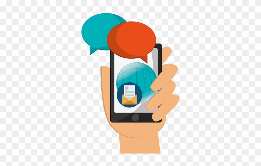 Illustration Of A Phone With Text Or Sms Messaging - Illustration #579282