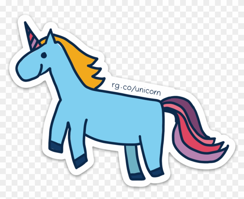 Blue Unicorn Laptop Sticker - Blue Unicorn Laptop Sticker #579300