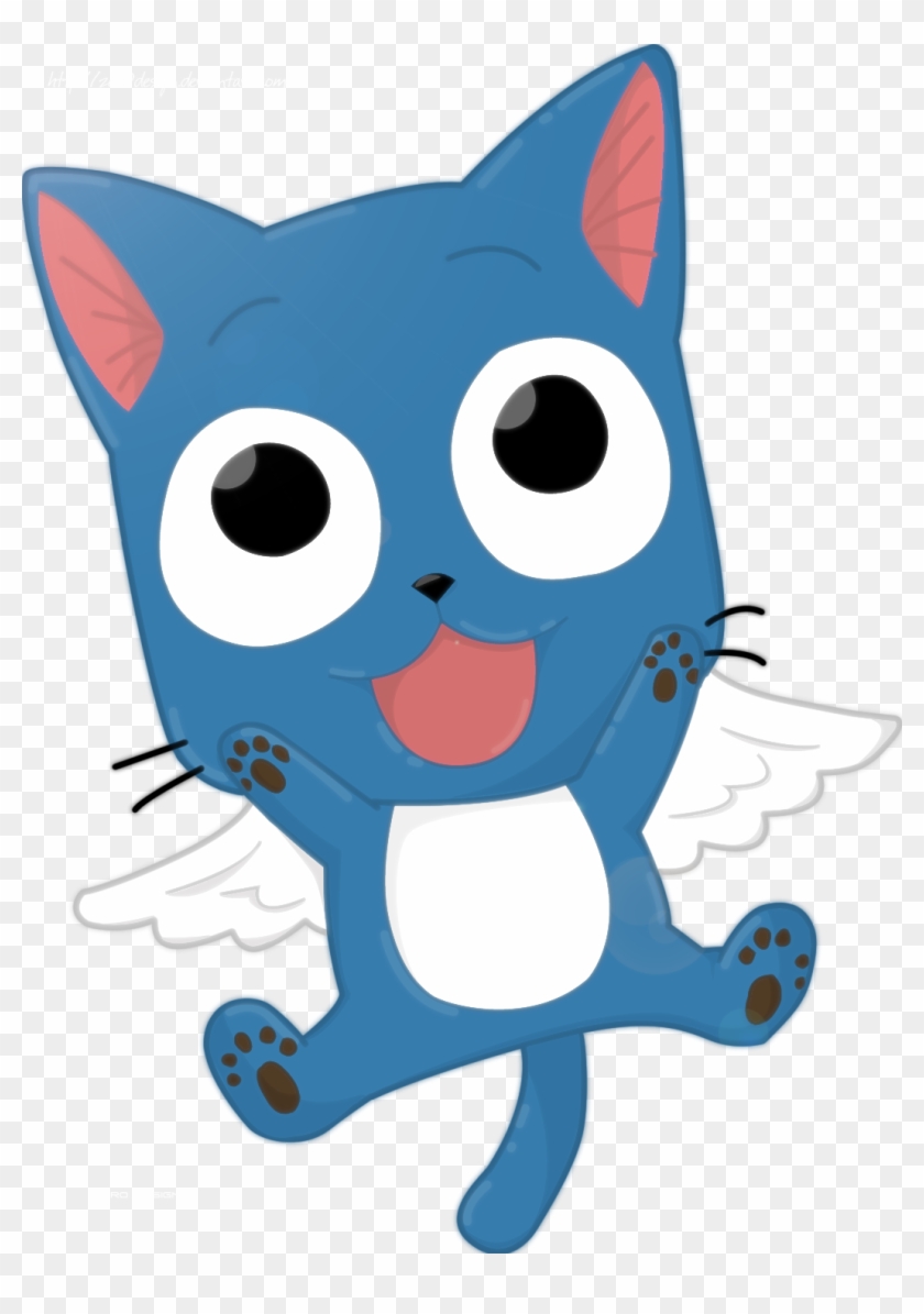 Happy Was Happy To Find Natsu And Lucy - Fairy Tail Happy Kawaii - Free Transparent PNG Clipart Download