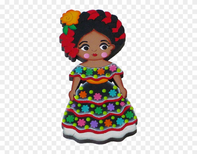 Beautiful Mexican Hand-painted Wooden Magnet - Chiapaneca Png #579596