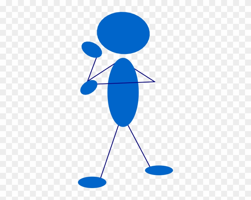 Thinking Blue Stick Man Clip Art Free Vector - Stick Man Thinking #579836