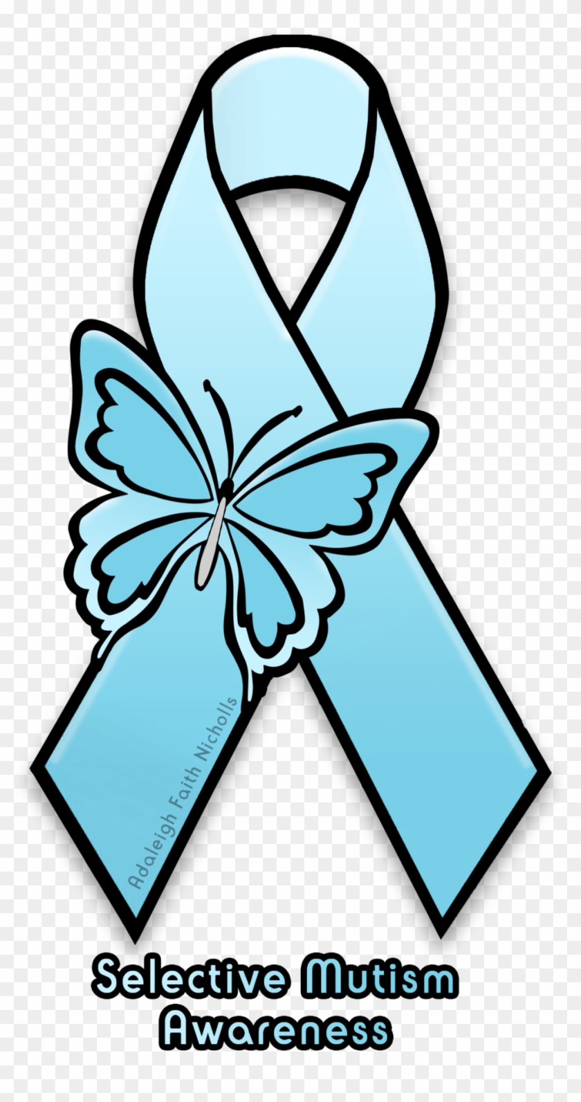 Selective Mutism Awareness Ribbon By Adaleighfaith - Mental Health Green Ribbon Png #579851