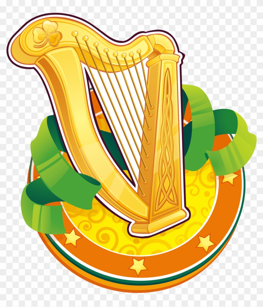 Ireland Saint Patricks Day Celtic Harp Symbol - Ireland Saint Patricks Day Celtic Harp Symbol #579975