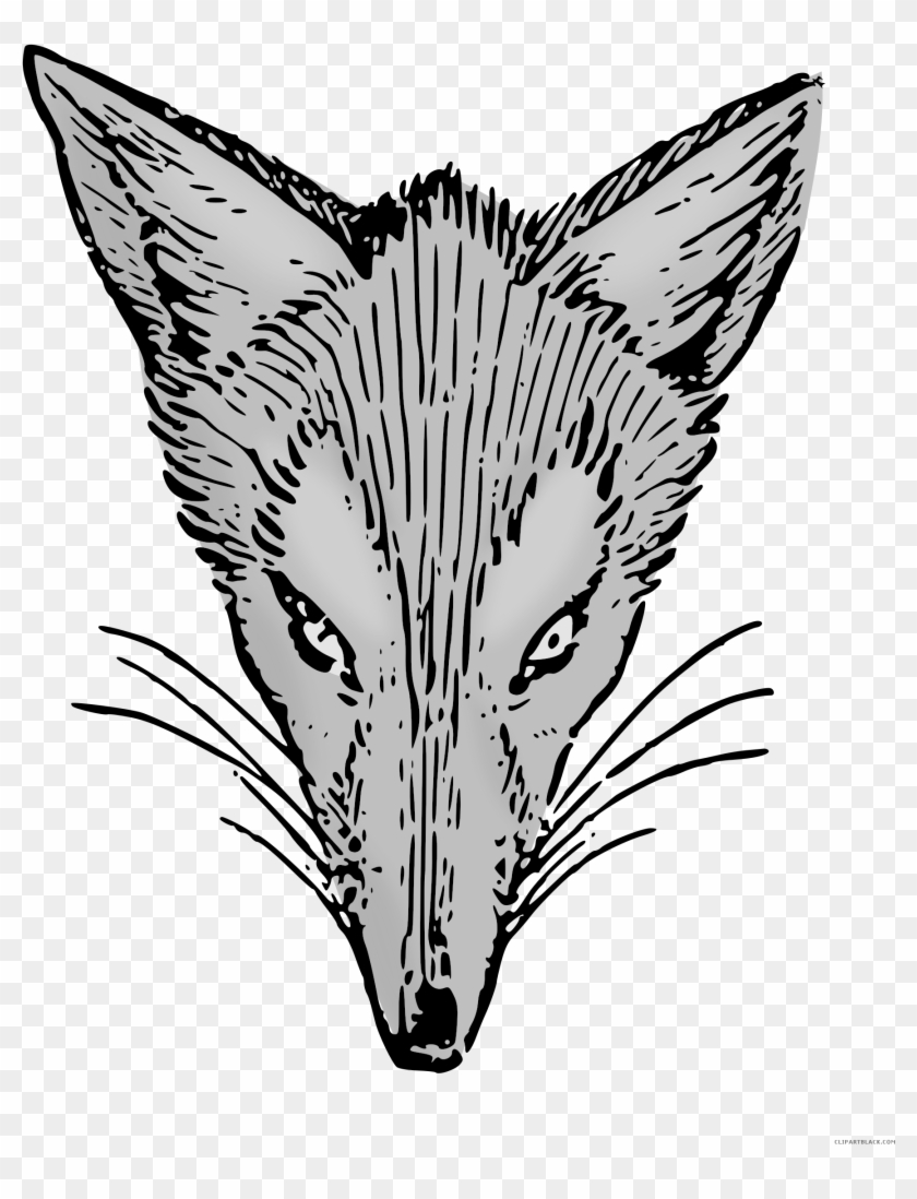 Fox Face Animal Free Black White Clipart Images Clipartblack - Oh- Für Fuchs-grund Zweifarbige Tasse #579981