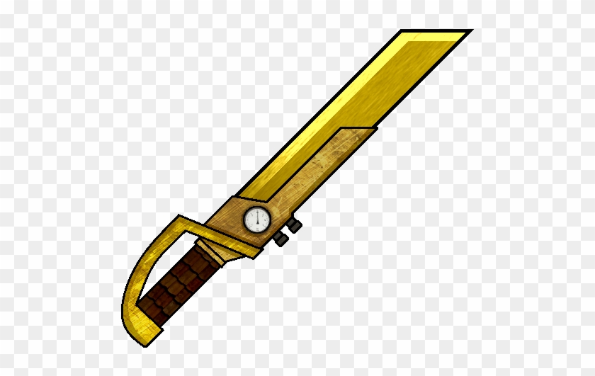 Steampunk Gold Sword - Gold Sword Minecraft Png #580236