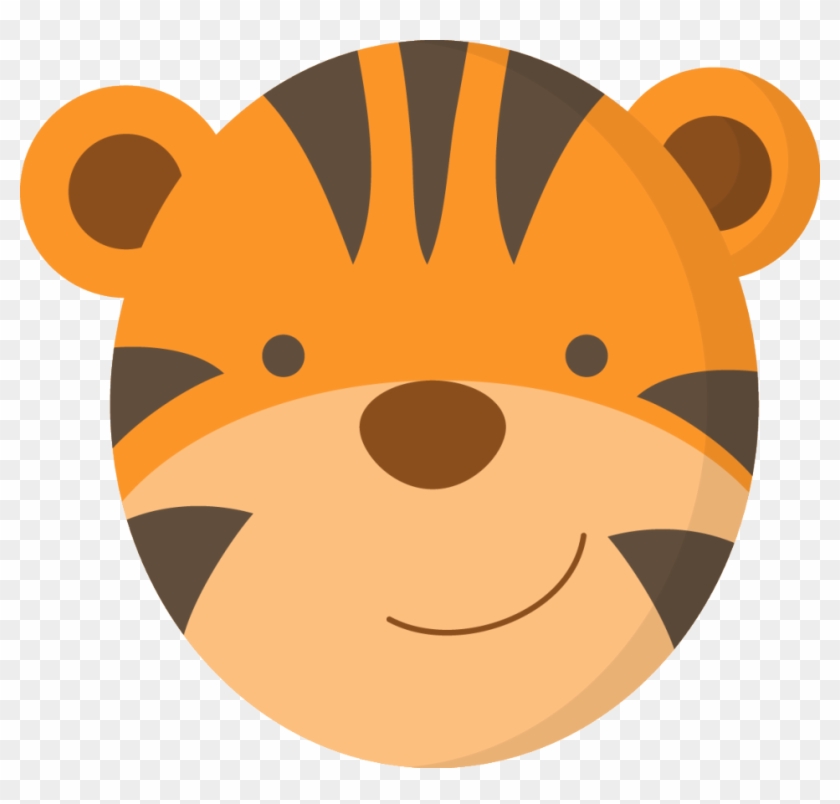 Set Of Cartoon Animals Faces - Tiger Face Clip Art #580245