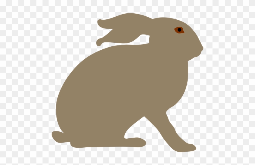 Rabbit With Brown Eyes Silhouette Vector Image - Hare Clipart #580302