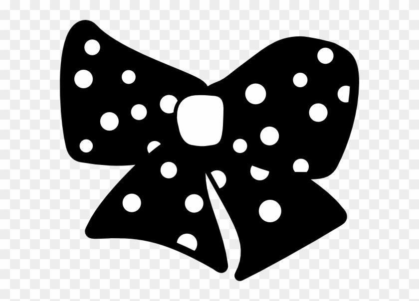 Bow With Polka Dots Clip Art At Clker - Black And White Polka Dot Bows #580702