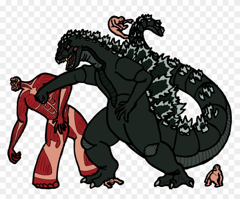 Godzilla Attacks On Titans By Tyrantisterror - Godzilla #580734