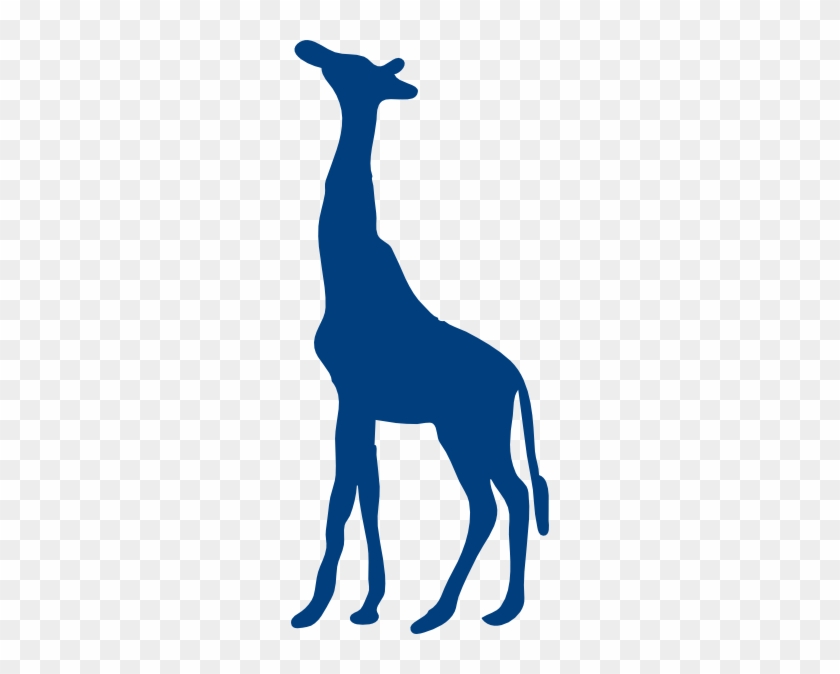 Giraffe Clipart Blue Giraffe - Giraffe Silhouette #580853