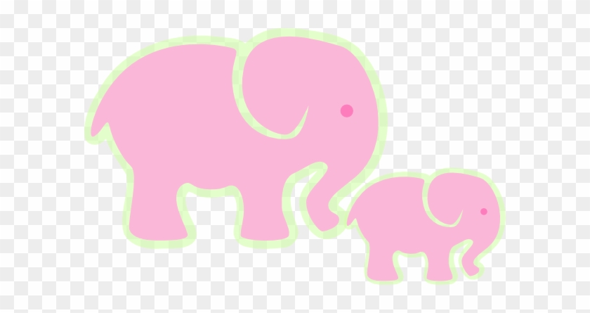 Pink Elephant And Baby Clip Art At Clker Com Vector - Clip Art #581072
