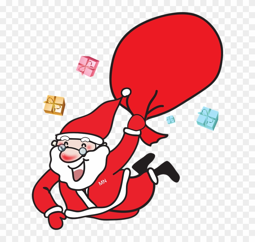 Santa Elephant Cliparts 17, Buy Clip Art - Laughing Santa Claus Large Tote Bag, Natural, Large #581209