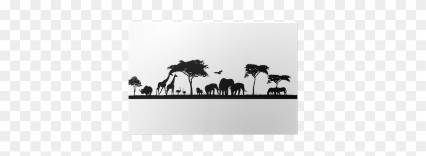 Safari Animal Wild Animals In Africa Poster • Pixers® - Silhouette Of Safari Animals #581227