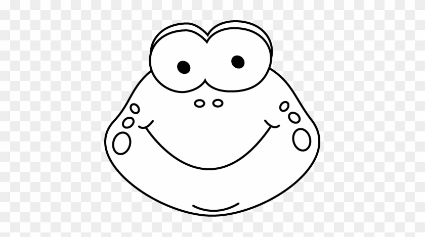 Black And White Cartoon Frog Face - Head Of Frog Black And White #581484