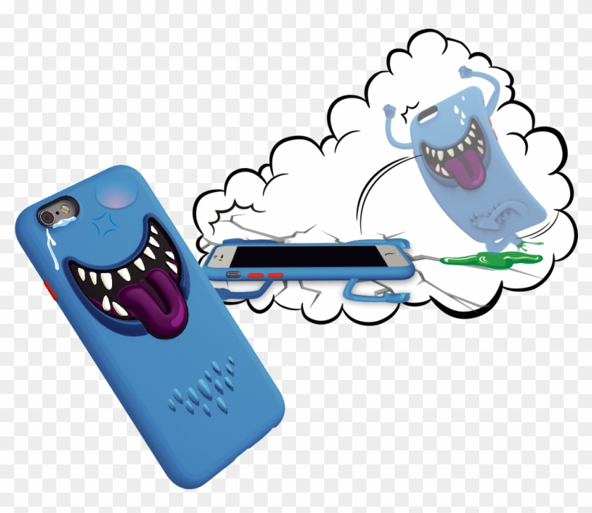 The Anti-glare Guard Is Designed To Prevent Flash Glare - Switcheasy Monsters Iphone 6s Back Case (blue) #581613