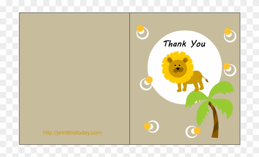 Free Printable Jungle Themed Baby Shower Thank You - Monkey Thank You Card #581619