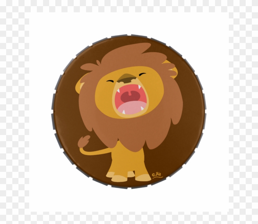 Cute Mighty Roaring Lion Cartoon Candy Tin - Cute Cartoon Lion #581642