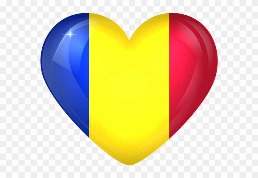 Romania Large Heart Flag - Heart #581682