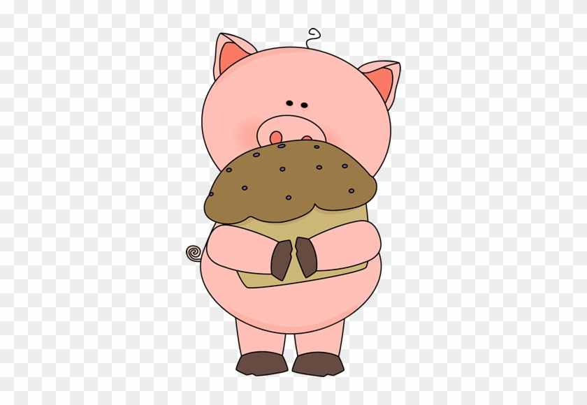 Pig With A Muffin - Cute Muffin Clipart #581762