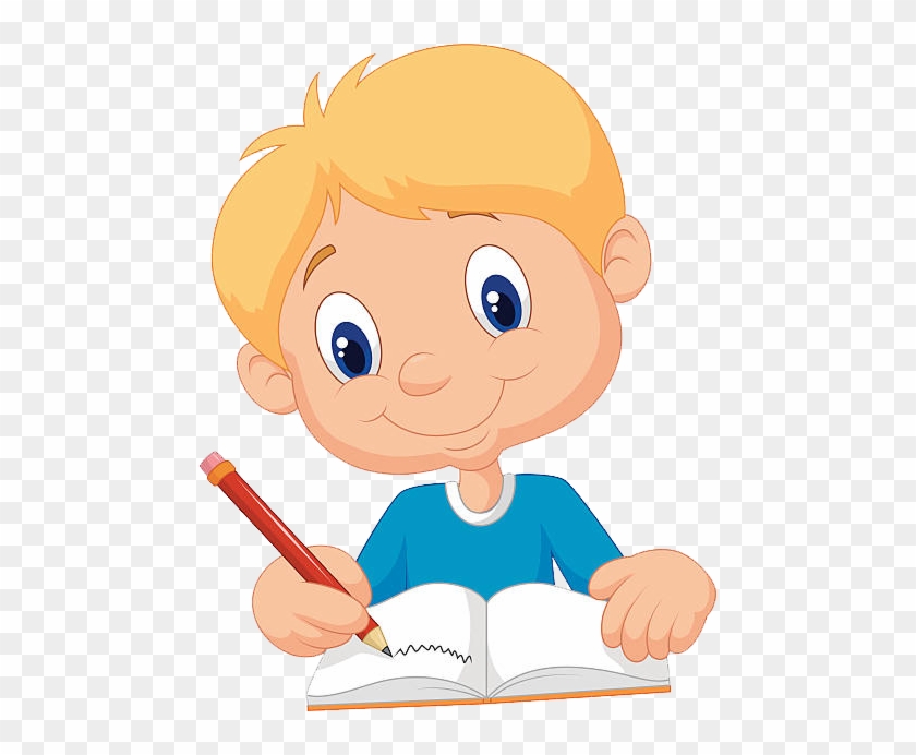 Cartoon Boy Writing