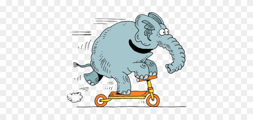 Elephant Scooter - Ridiculous Clip Art #582342