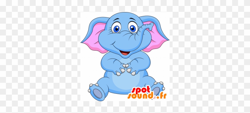 New Mascot Blue And Pink Elephant With A Very Round - Imagini Elefant Pentru Copii #582359