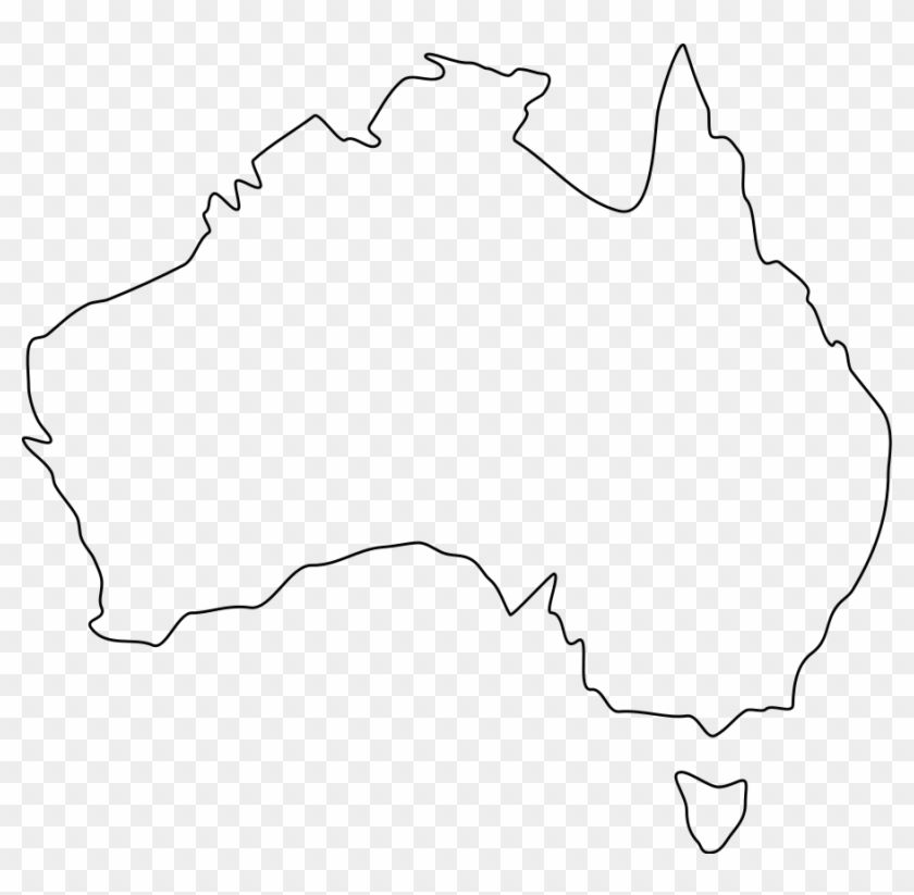 Australia Clipart Black And White - Australia Outline #582445