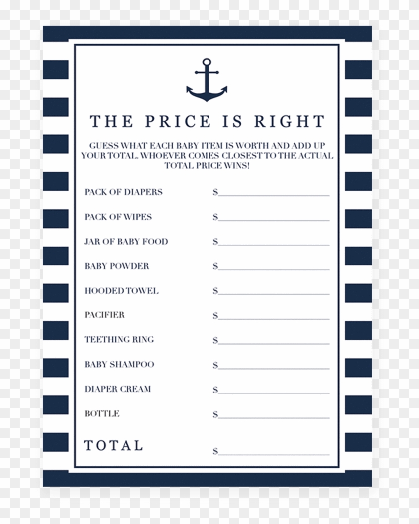 The Price Is Right Game Cards For Boy Baby Shower By - Price Is Right Baby Shower Game #582452