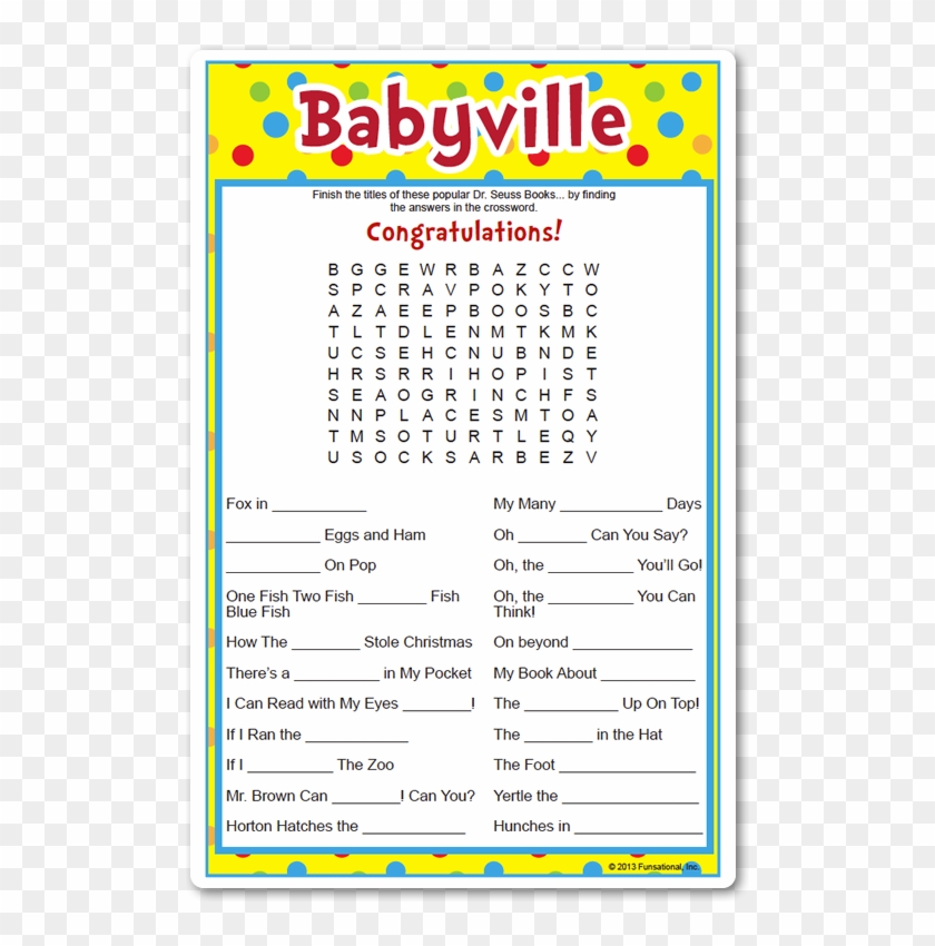 Fun Baby Shower Games Ideas - Word Search #582493