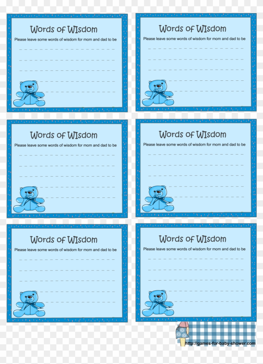 Printable Words Of Wisdom Game For Baby Shower Unique - Baby Shower Advice Cards Printable #582499