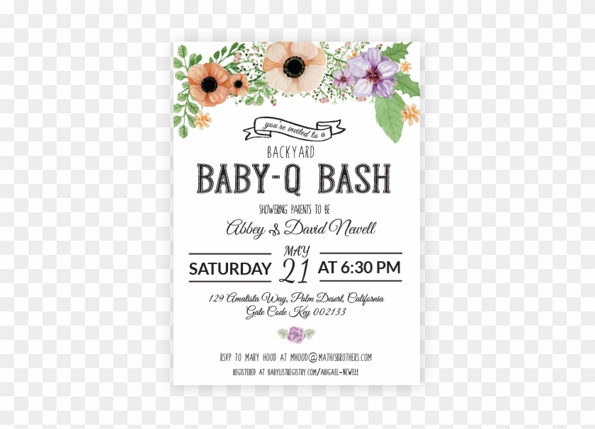 Backyard Bbq Baby Shower Invitations1 - Garden Roses #582534