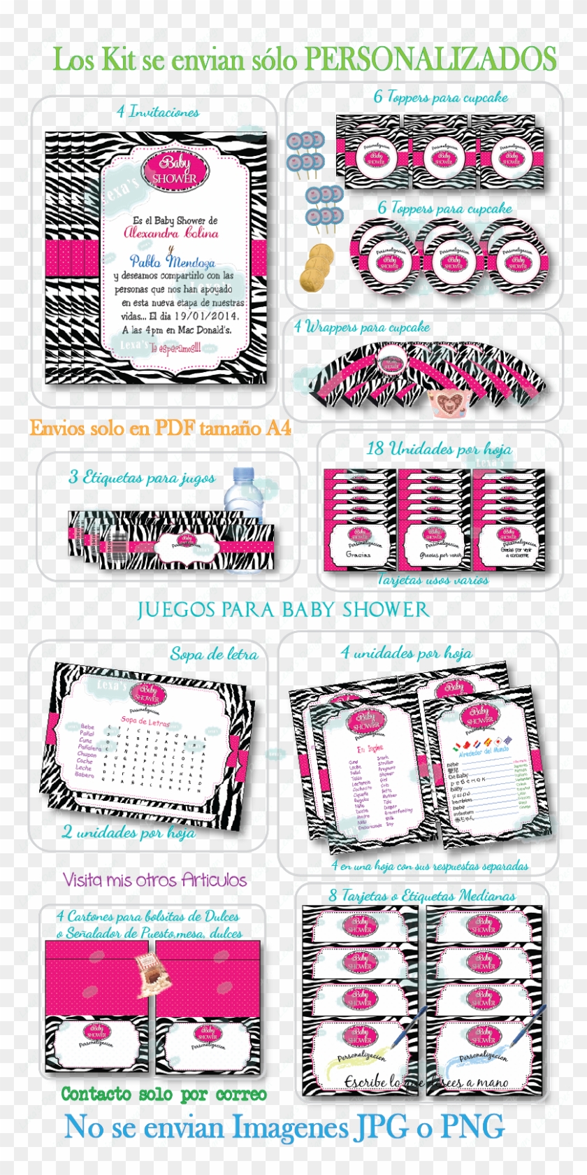 Trendy Descarga Kit Baby Shower Animal Print Cebra - Eyelash #582537