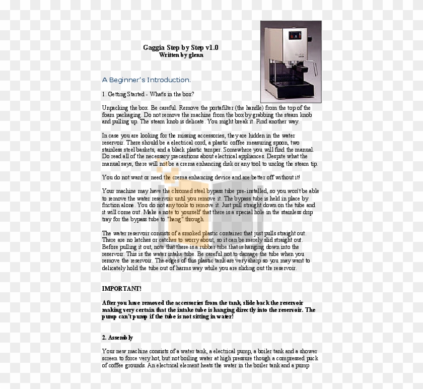 Gaggia Coffee Maker New Baby Dose Pdf Page Preview - Document #582613