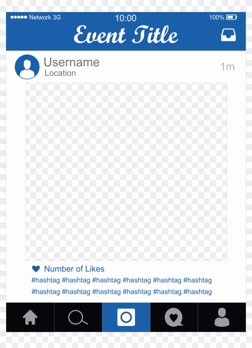 Editable Blue Instagram Photo Prop Frame Blue Photo Instagram Frame Free Transparent Png Clipart Images Download