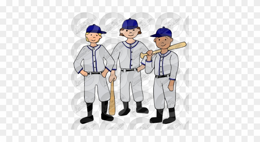 Pin Team Clipart - Cartoon Baseball Team #582683