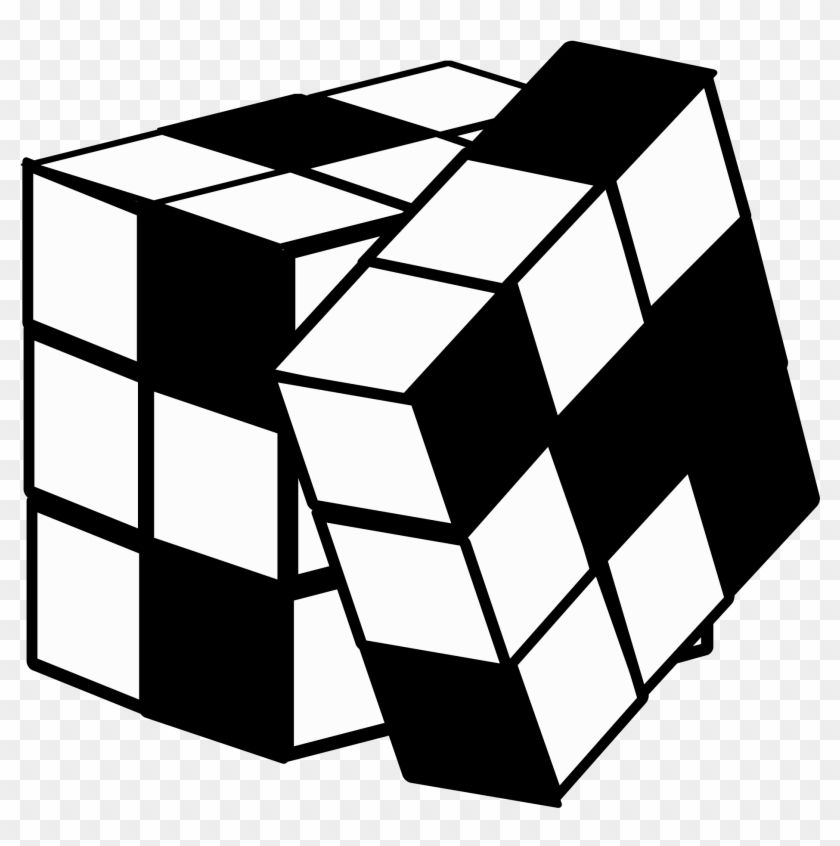Rubik ' S Cube By Antoine Clipart - Rubiks Cube Black And White #582693