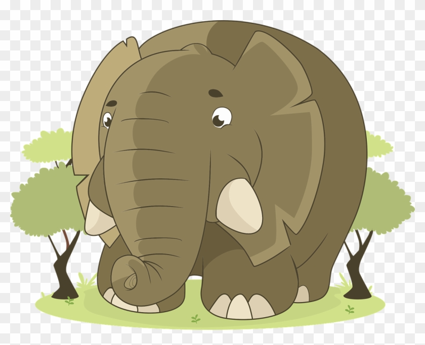 Grass Elephant Clipart - Large Image Clip Art #582786