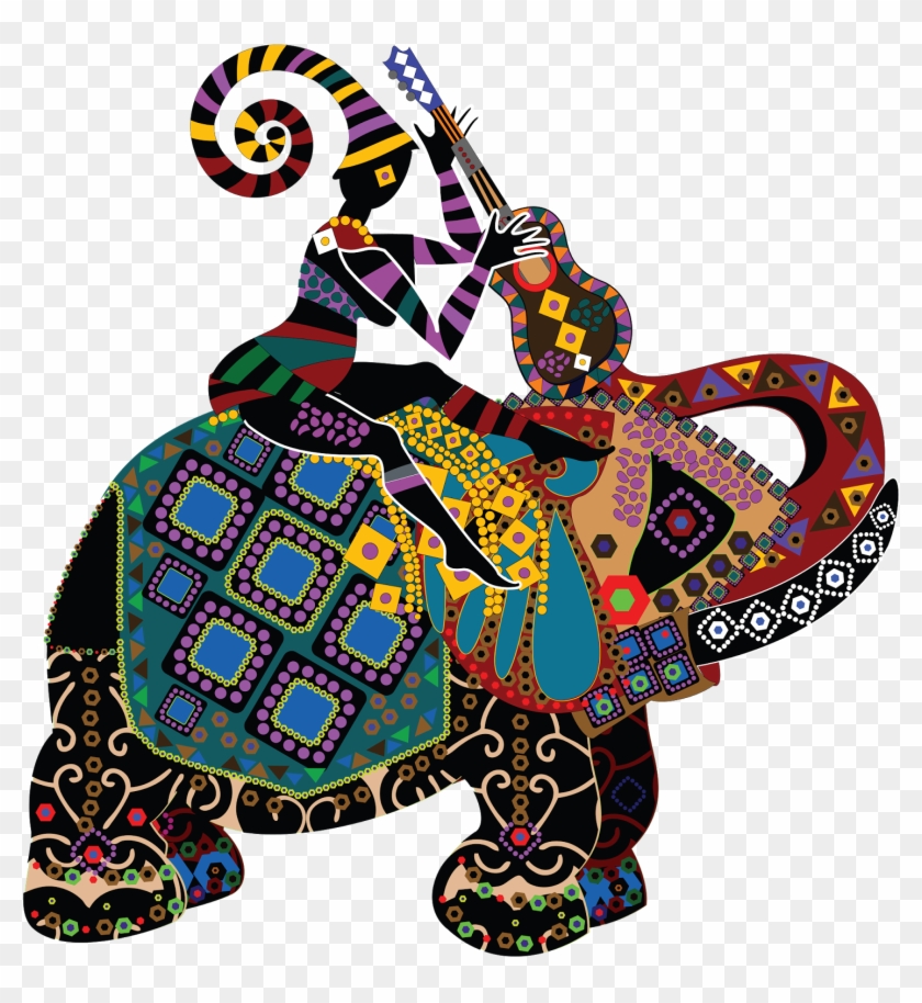 Elephants And People - Ethnic Clip Art #582828