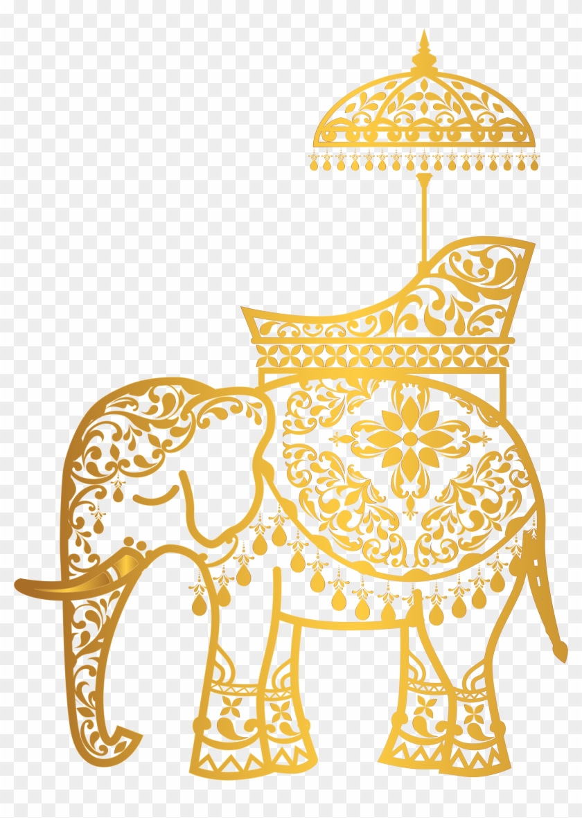 Surprising Indian Elephant Clipart Gold Png Clip Art - Indian Elephant Transparent Background #582857