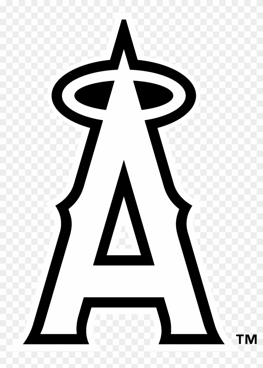 Anaheim Angels 04 Logo Black And White - Los Angeles Angels Of Anaheim #583064