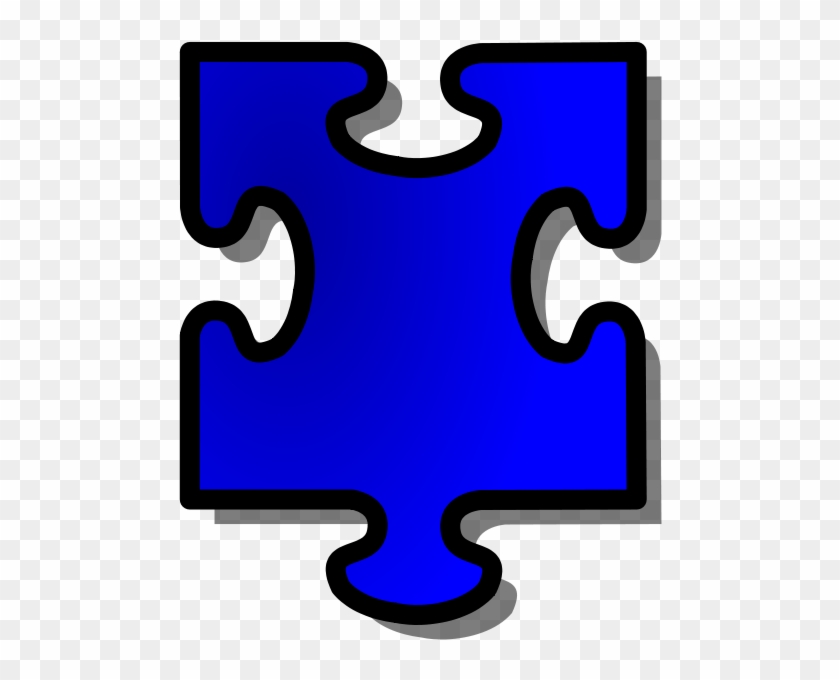 Free Vector Blue Jigsaw Piece Clip Art - Puzzle Pieces Clip Art #583071
