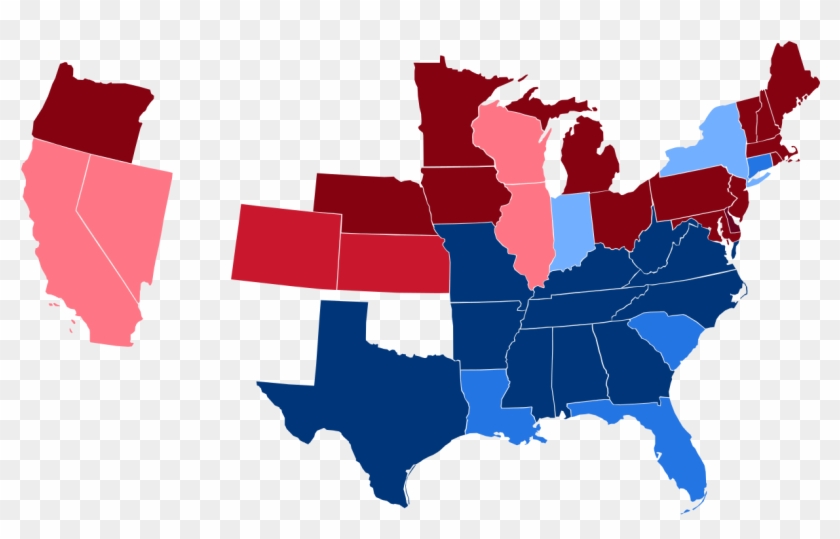Blue Shaded States Usually Voted For The Democratic - Election Of 1876 Map #583079
