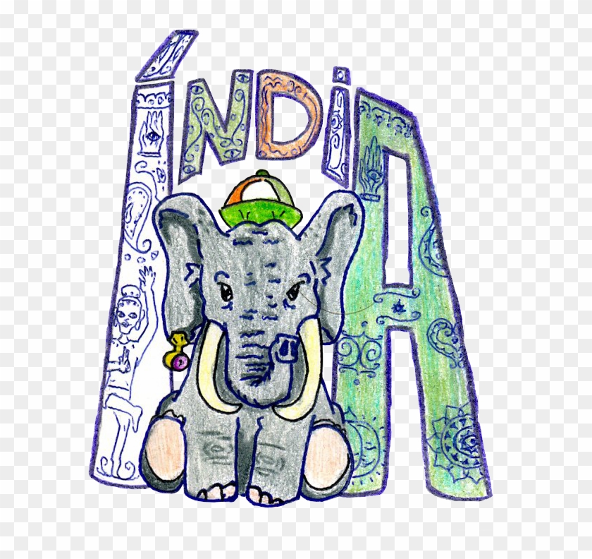 My Indian Elephant By Group Of Carol 15 - Love My India Drawing #583111