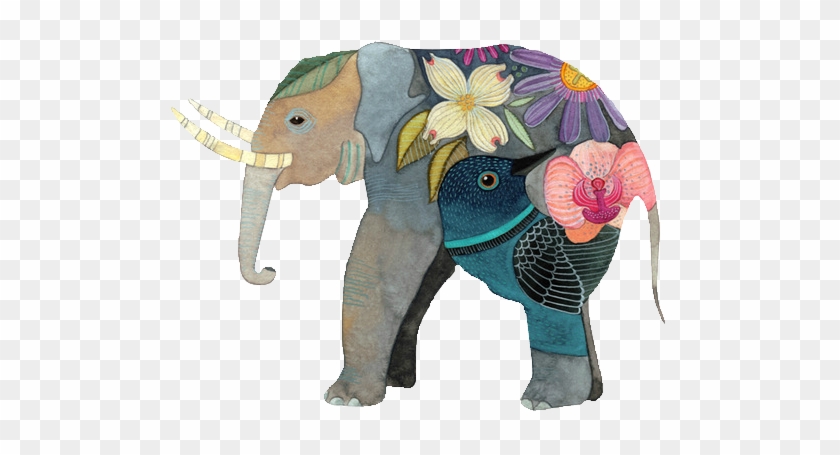 Art Elephant Watercolor Transparent Transparent Elephant - Cheap Cushion Cover Cute Floral Elephant Pattern Linen #583166