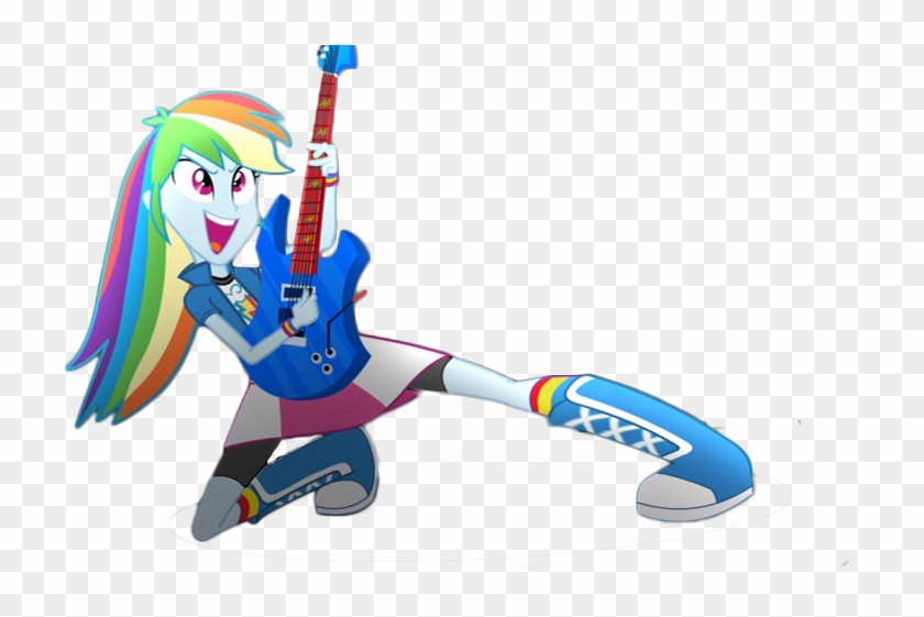 Equestria Girls, Guitar, Rainbow Dash, Safe, Simple - Cartoon #583220