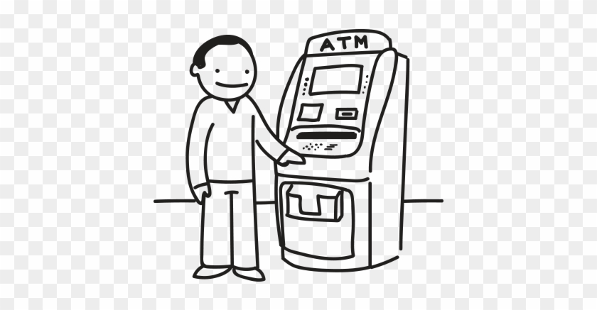 Atm Clipart Black And White - Atm Machine Clip Art #583229