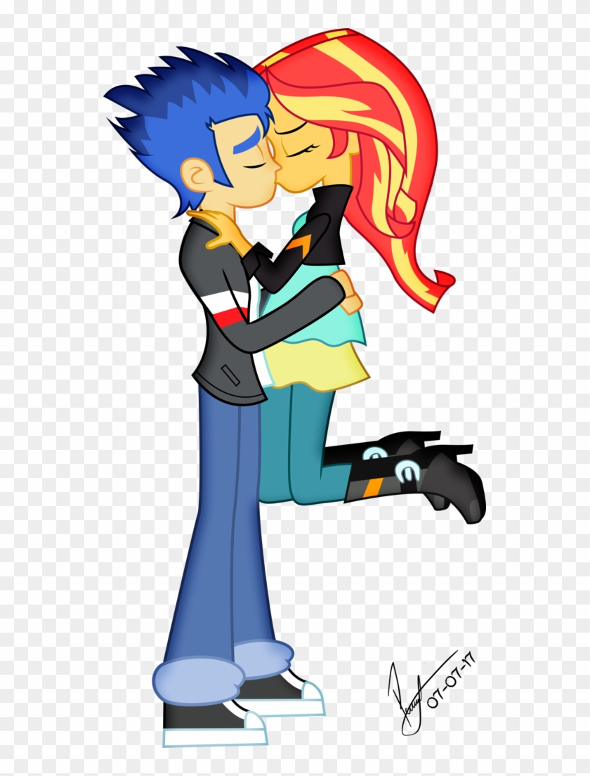 #1481282 - Equestria Girl Flash Sentry Kiss Sunset Shimmer #583379