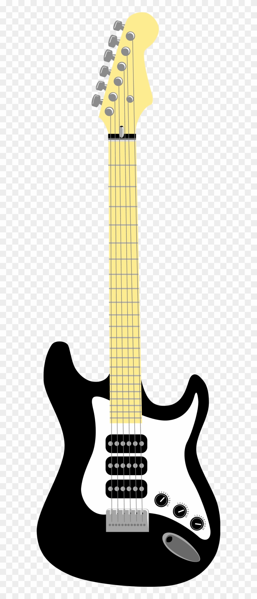 Electric Guitar Clipart - White And Black Guitar #583573