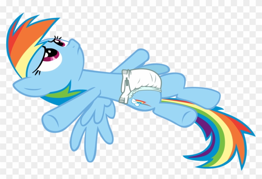 Rainbow Dash, Simple Background, Solo, Solo Female, - My Little Pony Rainbow Dash In Diaper #583631